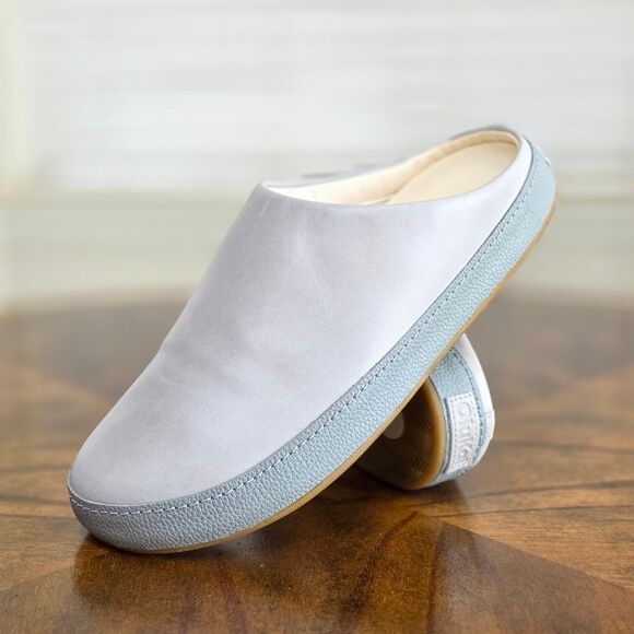 Olukai Hamani Leather Slip-on Mules Men's Size 9 Smoke / Storm Gray / Beige New - Picture 14 of 14